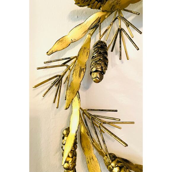 Bronze Gold Pinecone Decorative Wreath 12 inch - Picture 2 of 3